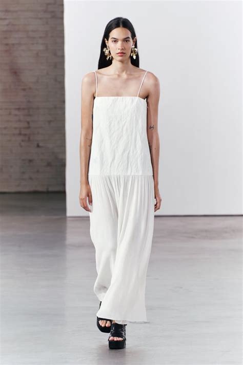 zara white maxi dress|MIXED DRESS ZW COLLECTION .